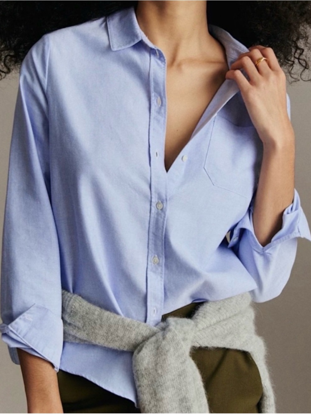 Sezane — Blue Women's Button-Up Shirt  38